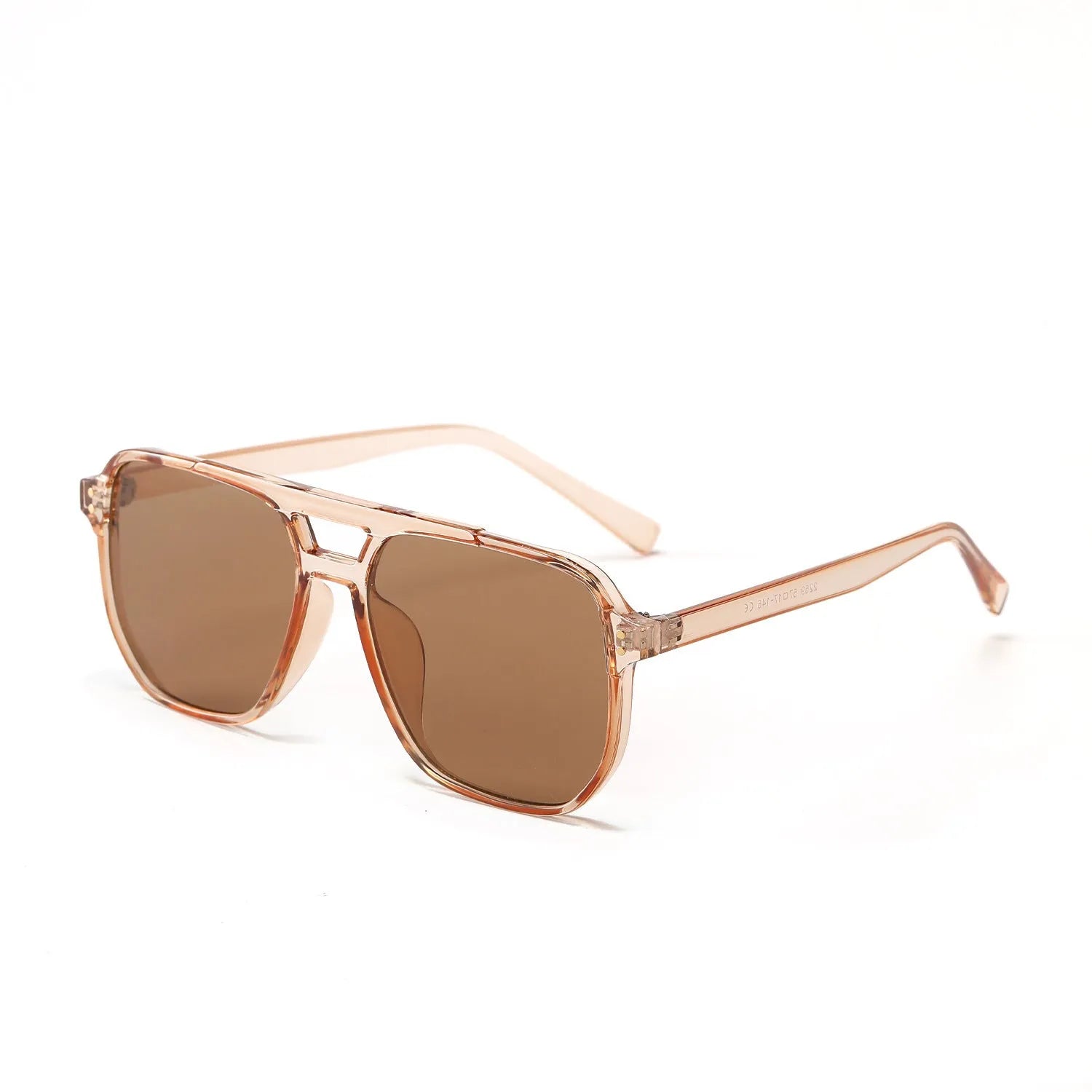 Square double beam sunglasses for women in bright black all grey colour with UV400 lenses.