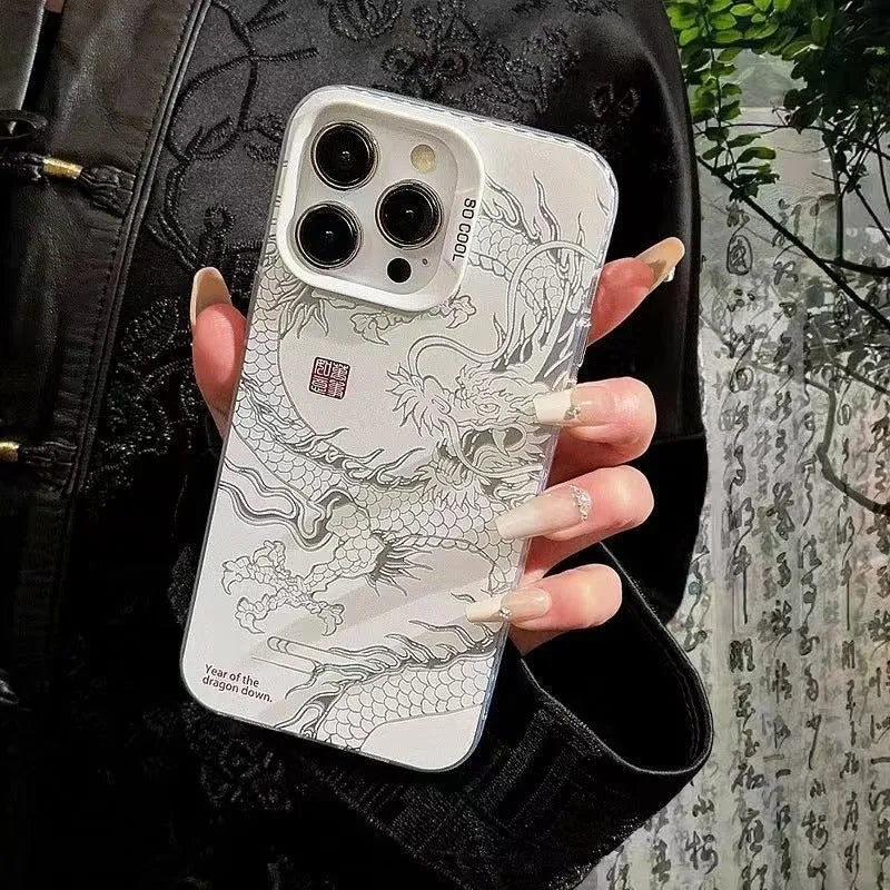 Dragon Year Daji matte PC phone case for iPhone in black colour