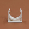 PVC U-shaped plastic pipe clamp in 16mm size, on white background