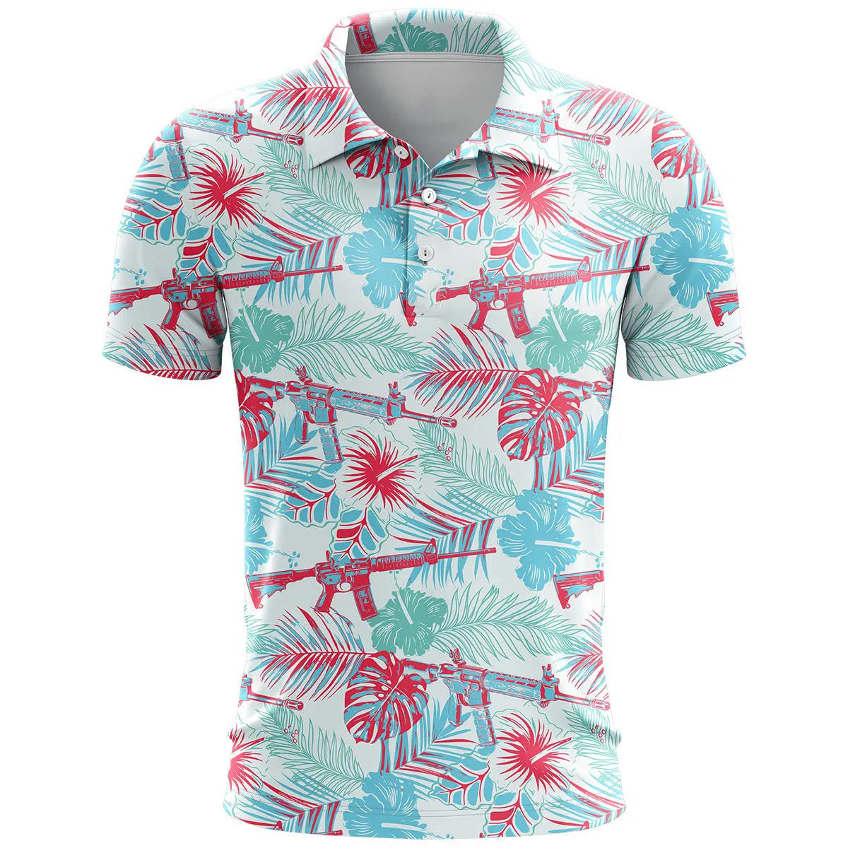 3D printed pattern on a loose-fit short sleeve top in bird eye cloth fabric