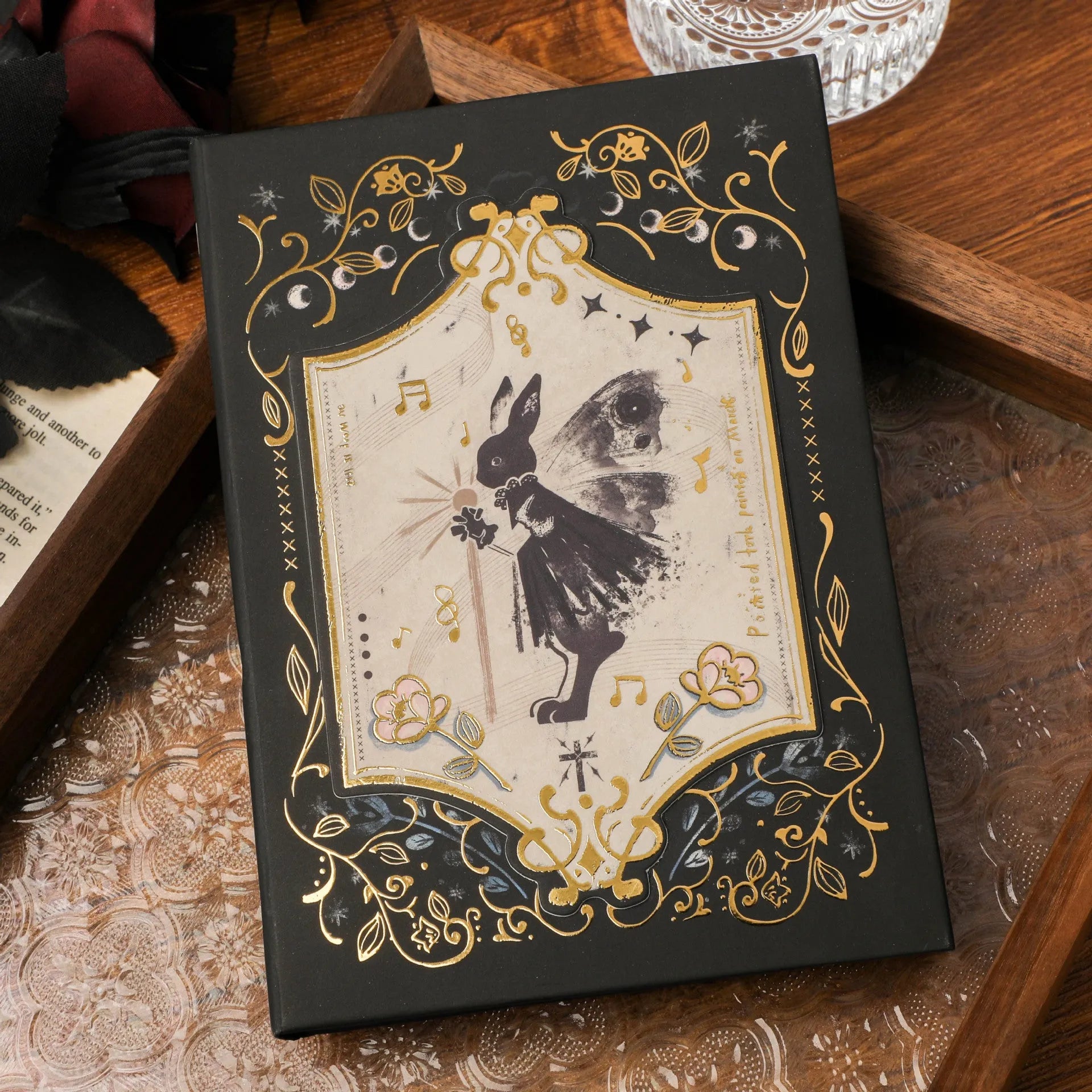 Thalo Gothic style retro art A5 notebook showing three cover colour variations