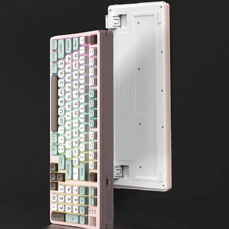 Plastic desktop keyboard with three colour luminous backlight showing black and green colour option