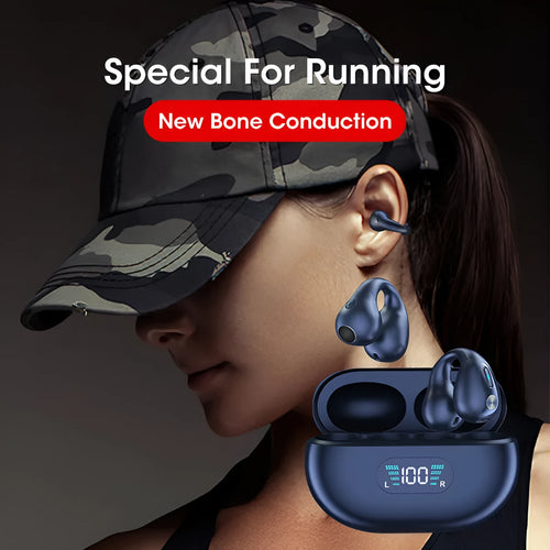 Bone conduction Bluetooth headset clip in black colour showing clip design