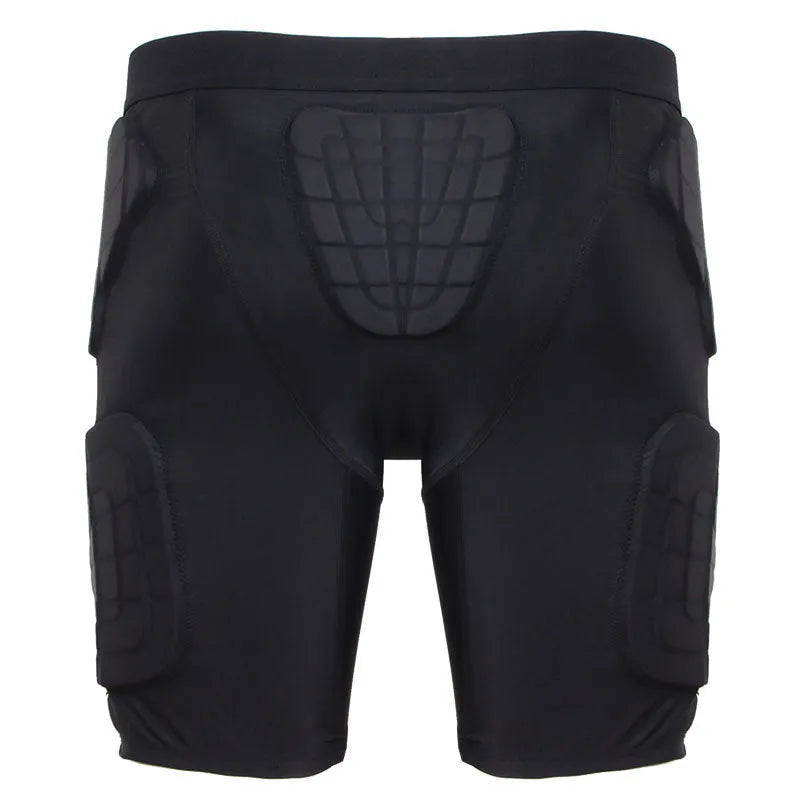 Black anti-collision sports pants for basketball and rugby with waist protection, sizes M to 2XL