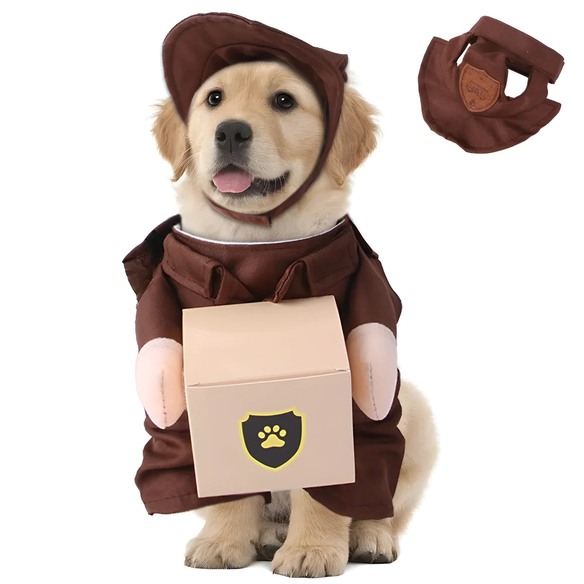 Polyester pet courier standing clothing in coffee colour for dogs, casual style