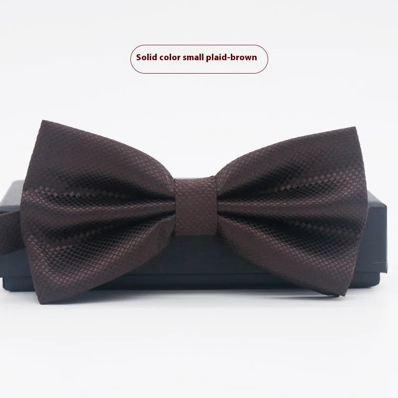 Solid colour flat head polyester bow tie for formal wear and weddings