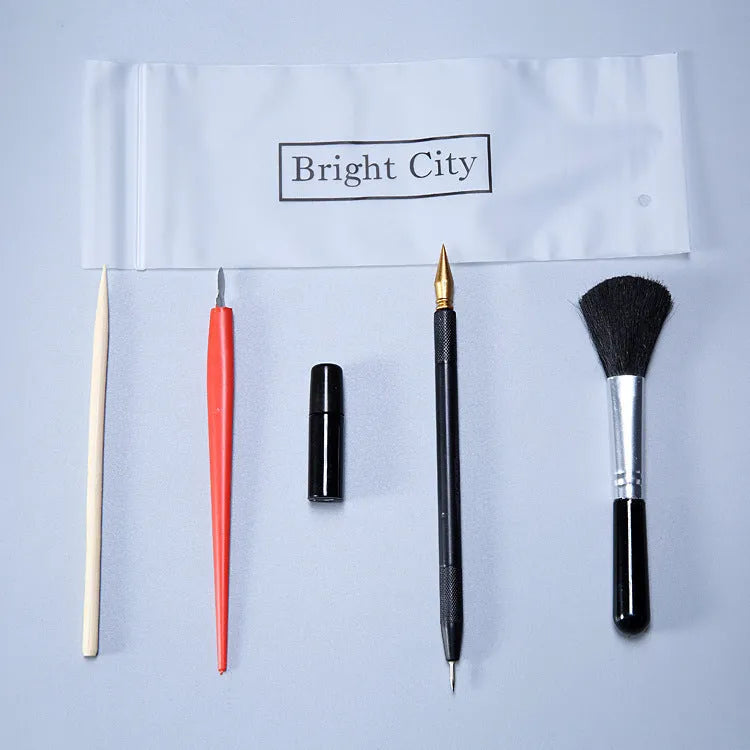 Scratch painting art tools set with 14.5 cm long implements for card paper projects