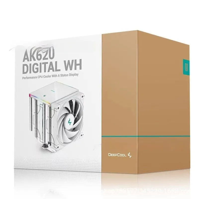 Twin tower CPU air cooler with digital display and copper-aluminium construction