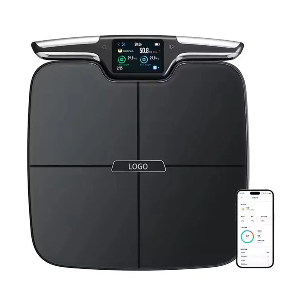 Black eight-electrode intelligent body fat and health measurement scale