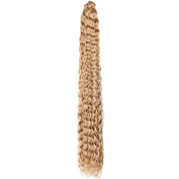 Long 32-inch synthetic wig in a natural brown colour with full, flowing fibres