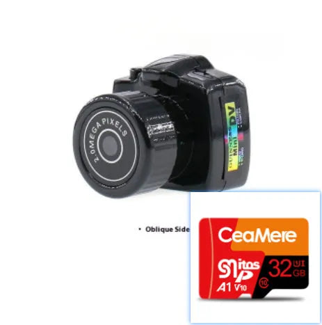 Outdoor sports small camera riding recording digital DV camera black ABS body with lanyard