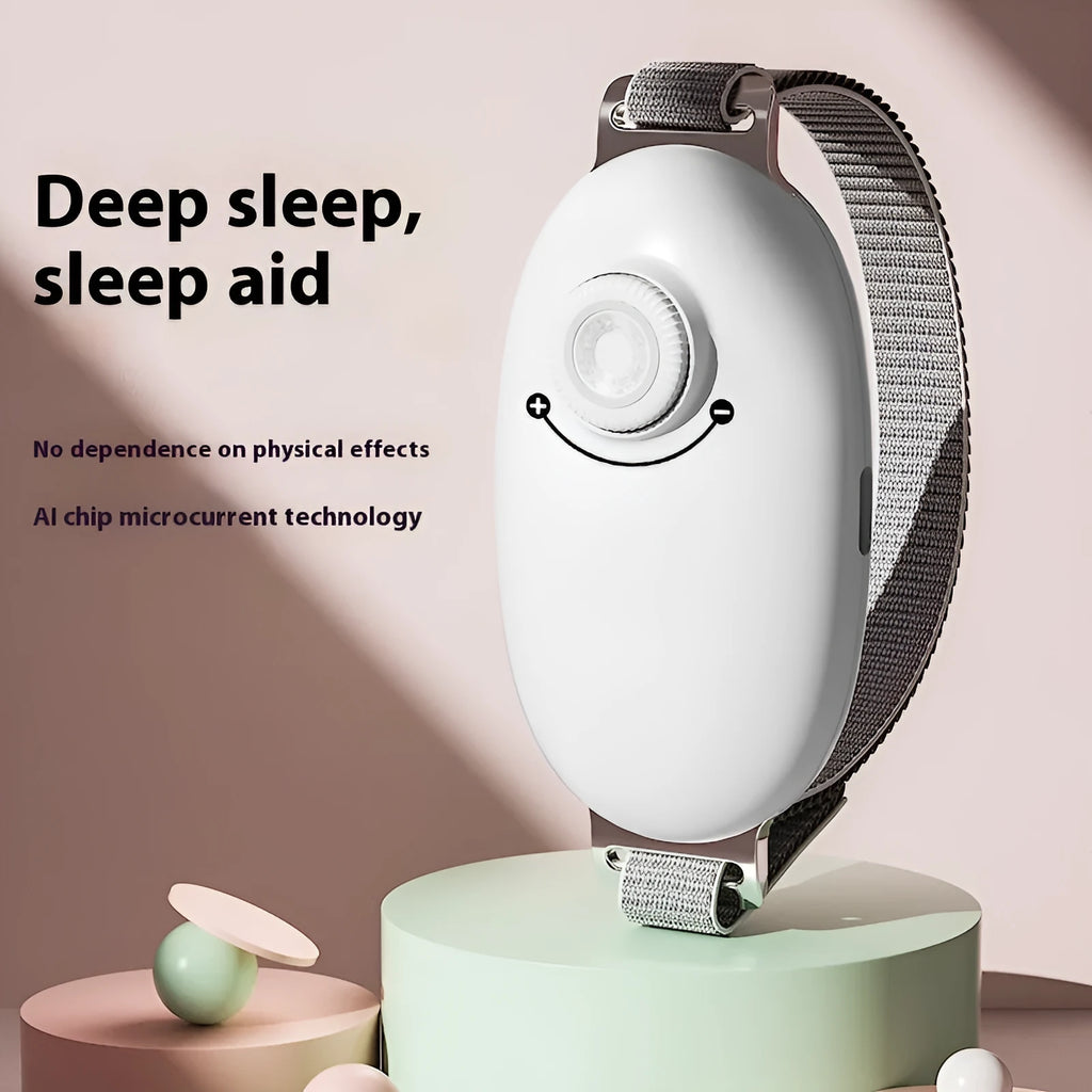 Li Xianyuan portable smart sleep aid in white with ABS housing and stainless steel webbing