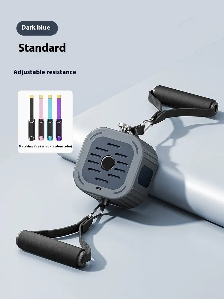 Adjustable Power Pump Chest Expander in navy blue, showing handles, pump, and compact 115cm frame for home workouts.