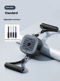 Adjustable Power Pump Chest Expander in navy blue, showing handles, pump, and compact 115cm frame for home workouts.