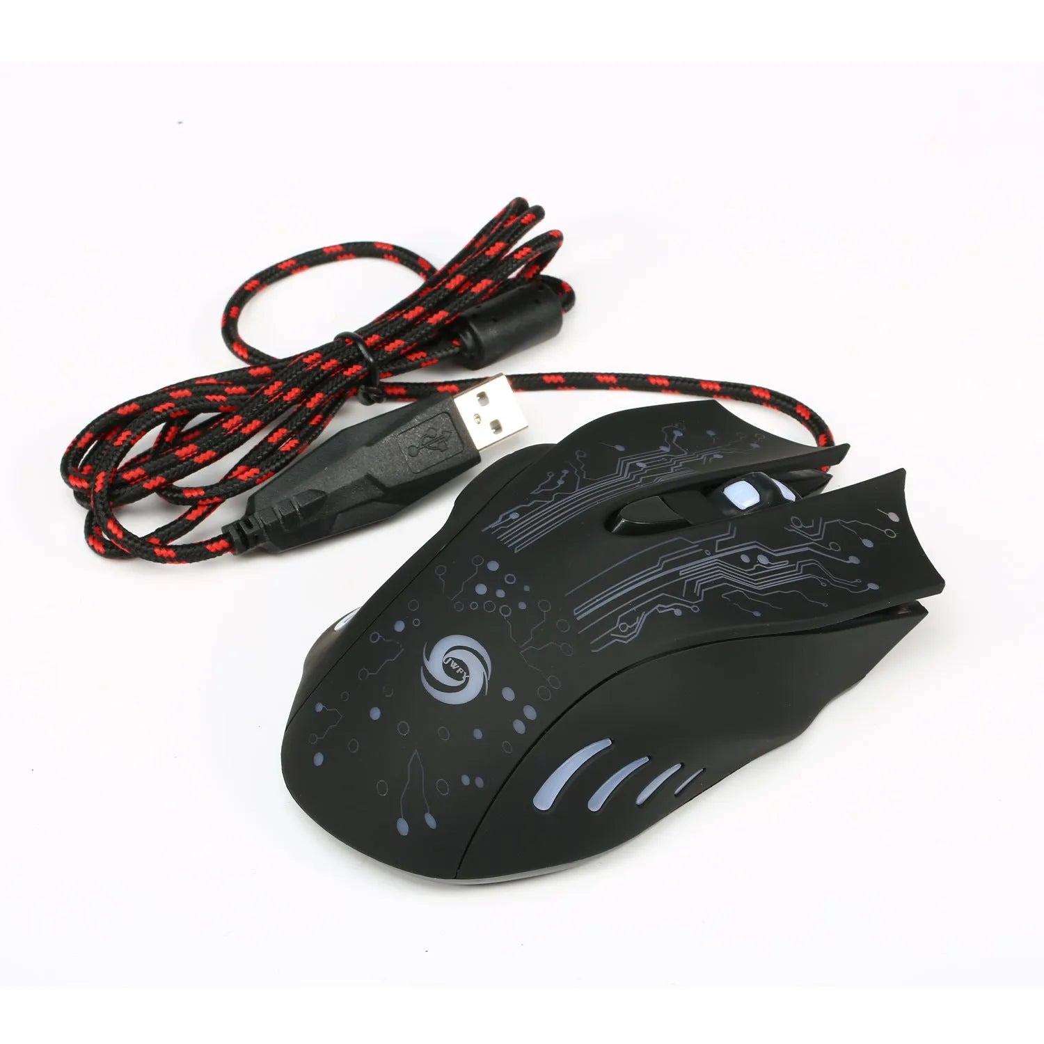 USB wired gaming mouse with 5500DPI adjustable resolution, 7 buttons, ergonomic design, LED backlight, 134x84x40mm
