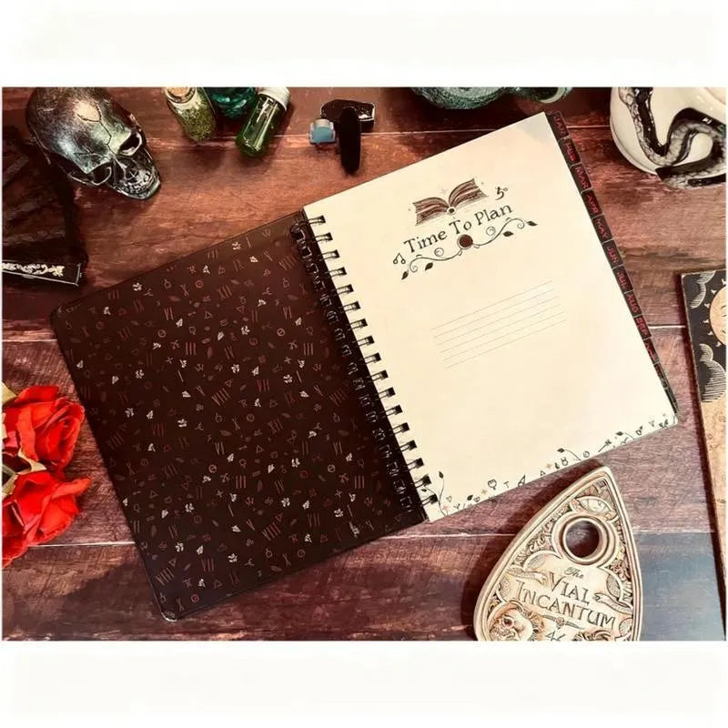 2026 weekly planner notepad with 100 pages, 80gsm paper, 21 x 14.5cm sheets and Black Clock or Harry Potter 2 cover