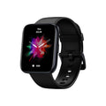 Black GPS sports smart watch with 1.78 inch LCD display and rubber strap on a white background