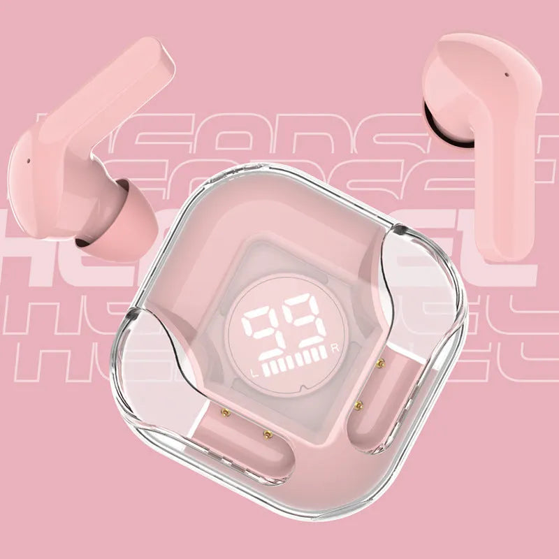 Wireless Bluetooth TWS earbuds in five colours: black, white, blue, green, pink.