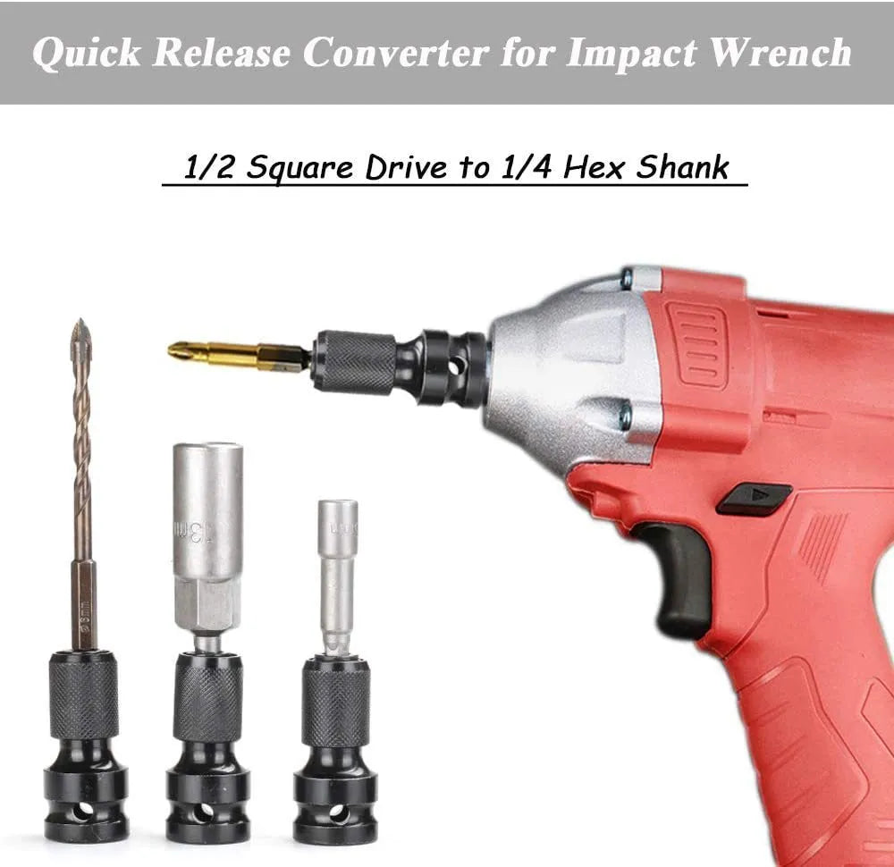 Scaling bit holder with telescopic sleeve for electric wrench, No. 45 steel construction