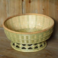 Handmade natural bamboo storage basket with woven sides in three dimension options