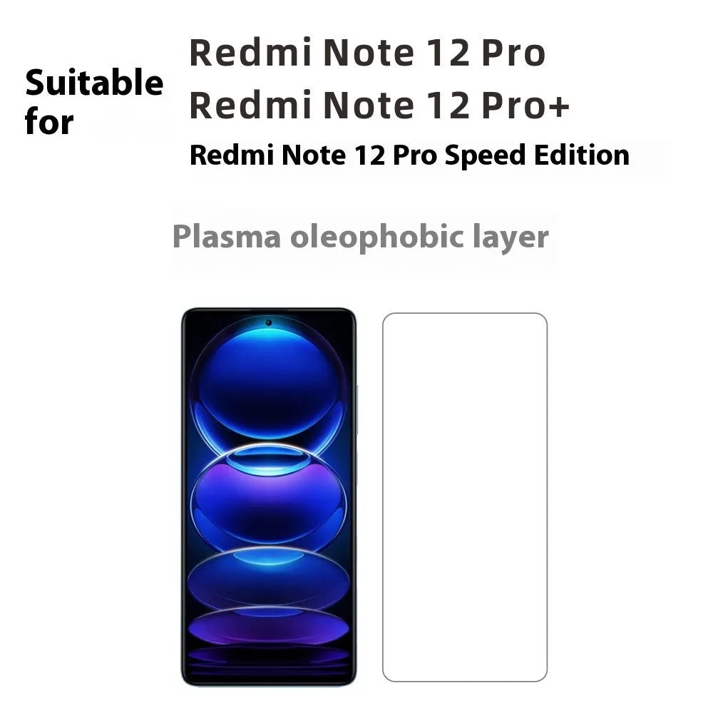 Tempered glass screen protector for Redmi Note 12 Pro with oleophobic coating