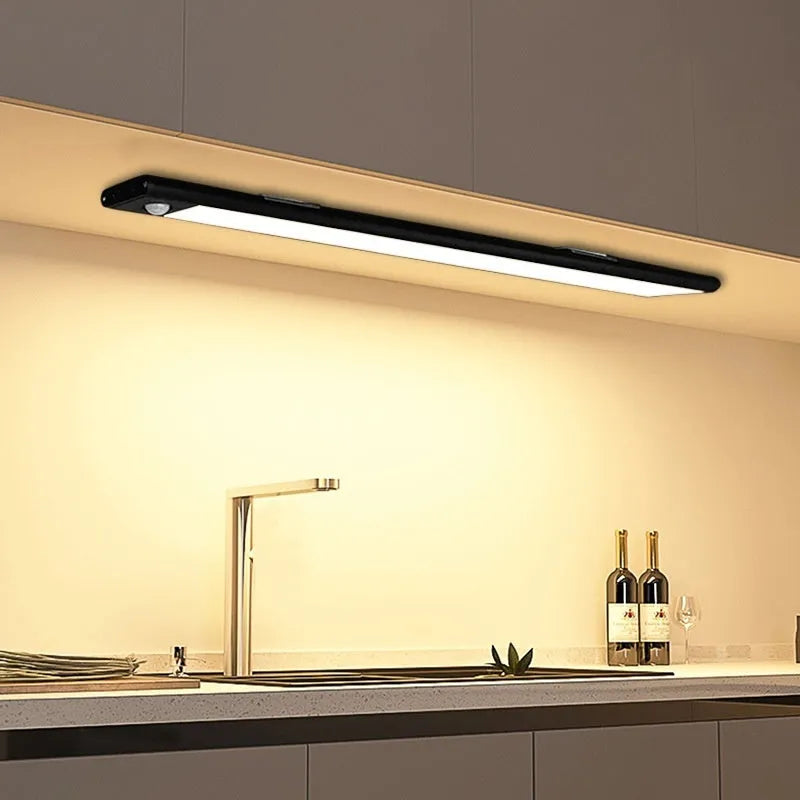 Silver 30cm smart LED strip human sensor light with magnetic and self-adhesive mount for wardrobes