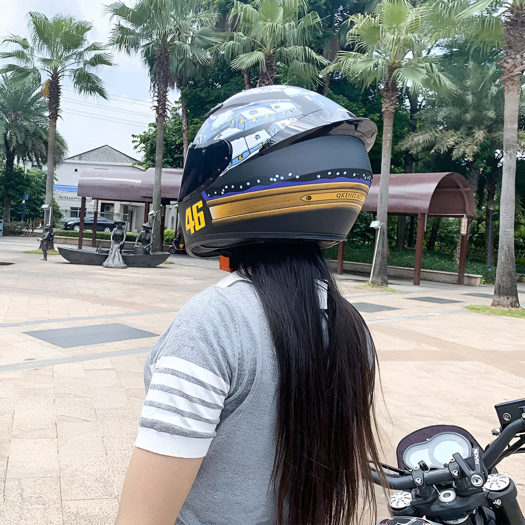 Grey and yellow ABS motorcycle helmet for commuting available in six sizes