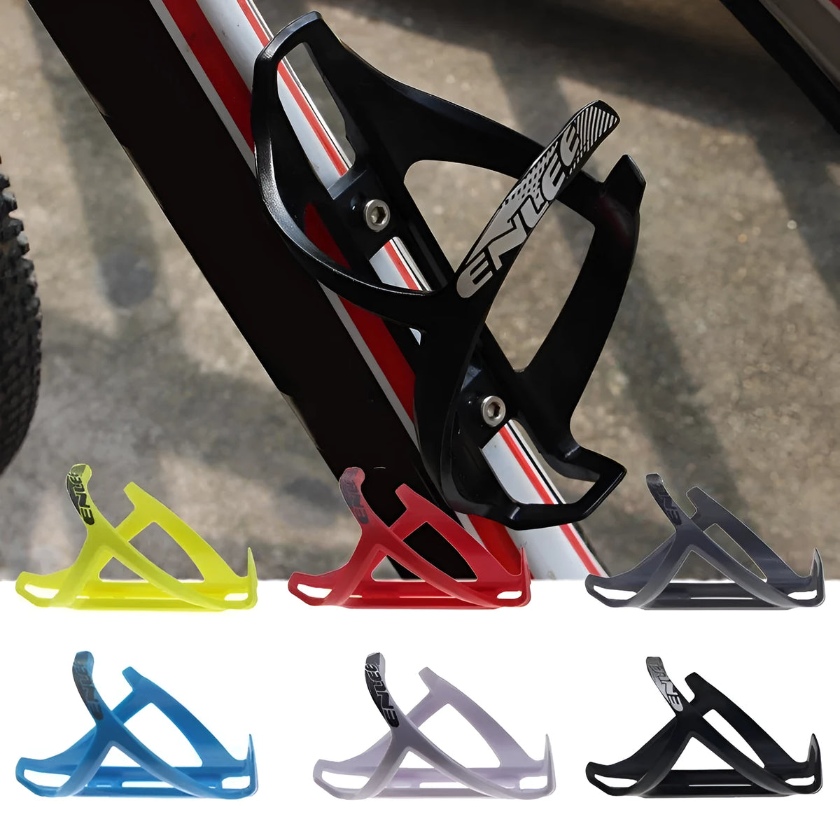 TPR plastic bicycle water bottle cage in fluorescent yellow with PVC reinforcement