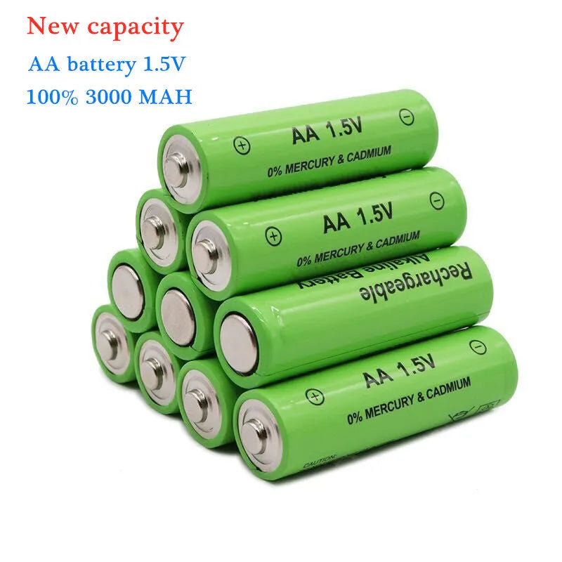 A single 1.5V 3000mAh industrial grade alkaline rechargeable AA battery.