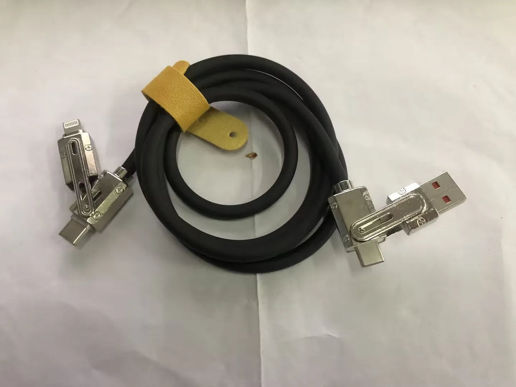 Orange fast charge mobile phone charging cable with zinc alloy connector, 1m length