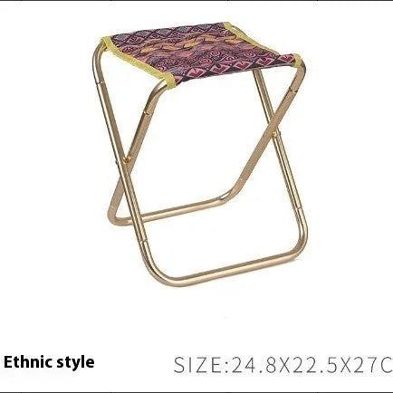 Black portable aluminium alloy folding stool for camping and outdoor use