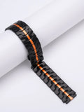 Stainless steel watch band for Samsung Galaxy Watch showing silver and black colour options with universal 20mm/22mm sizing