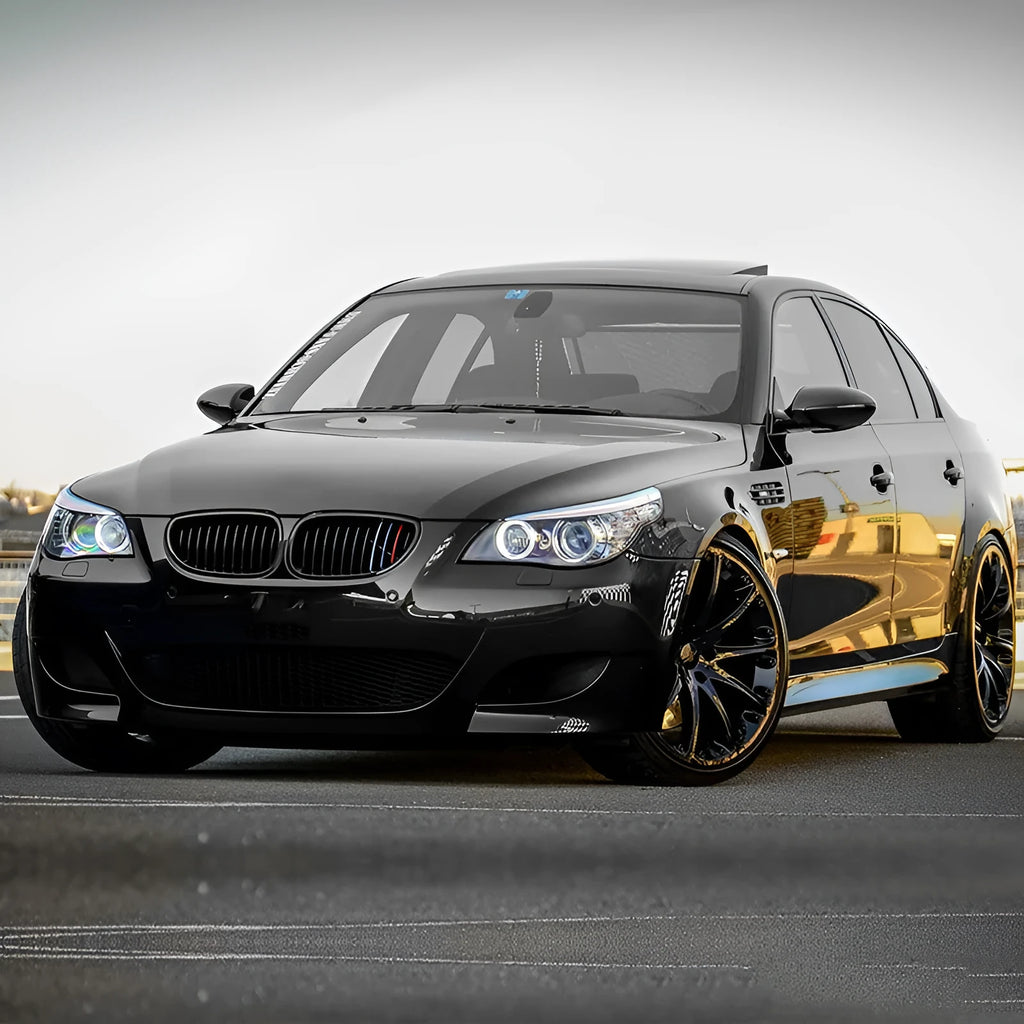 Set of two carbon fibre style ABS grilles for BMW 5-Series E60 E66 2004-2009 models