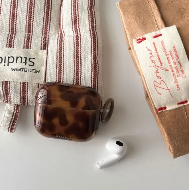 Yellow amber TPU hard case cover for AirPods with cartoon design
