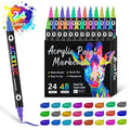 Set of double-headed acrylic marker pens with washable quick-drying ink in various colours