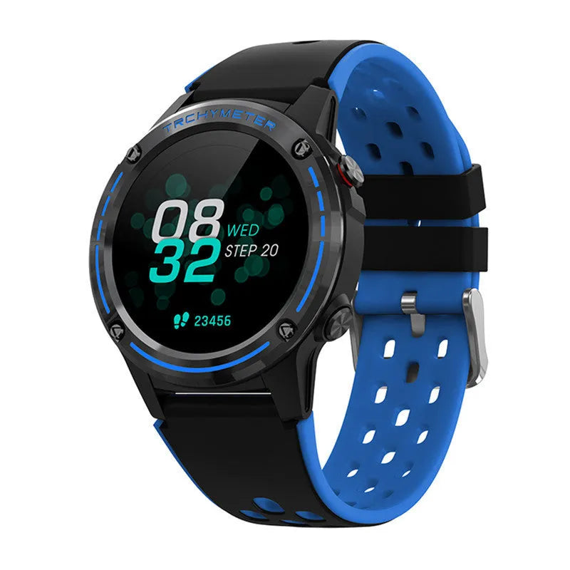 Sports smart watch with 1.3 inch screen and silicone strap in blue, black, green or silver grey