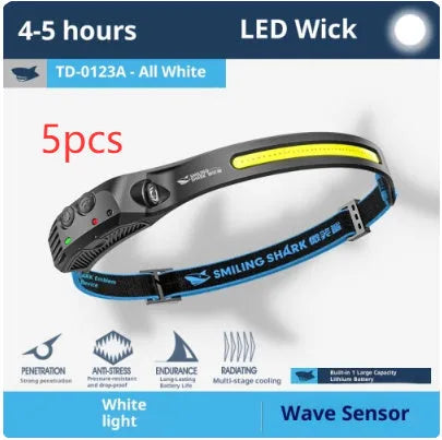 COB headlight single side lamp 400 mAh for outdoor riding, fishing and mountaineering
