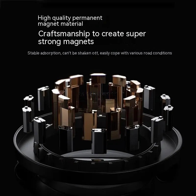All-metal foldable magnetic phone mount for car dashboard in Qian Colour.