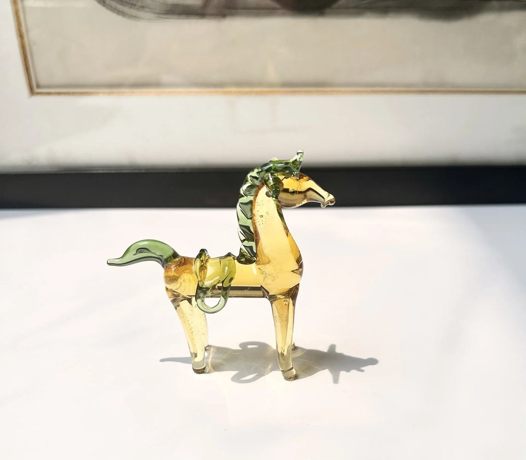 Glazed horse office decoration in modern minimalist style with coloured glaze construction