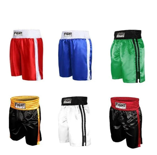 Boxing shorts in various two-tone colour combinations with contrasting waistband styling
