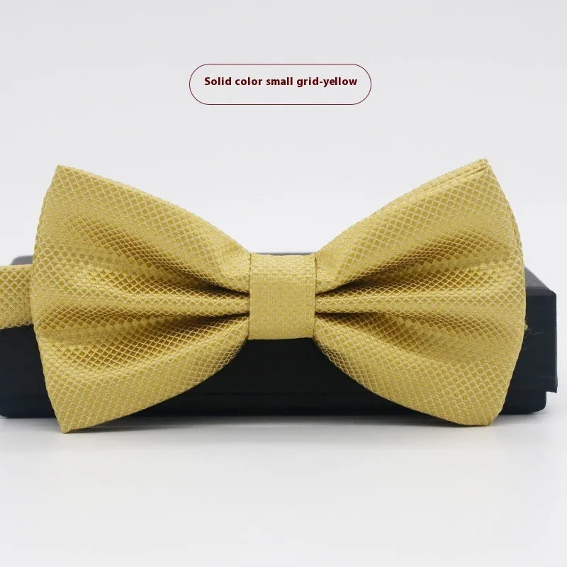 Solid colour flat head polyester bow tie for formal wear and weddings