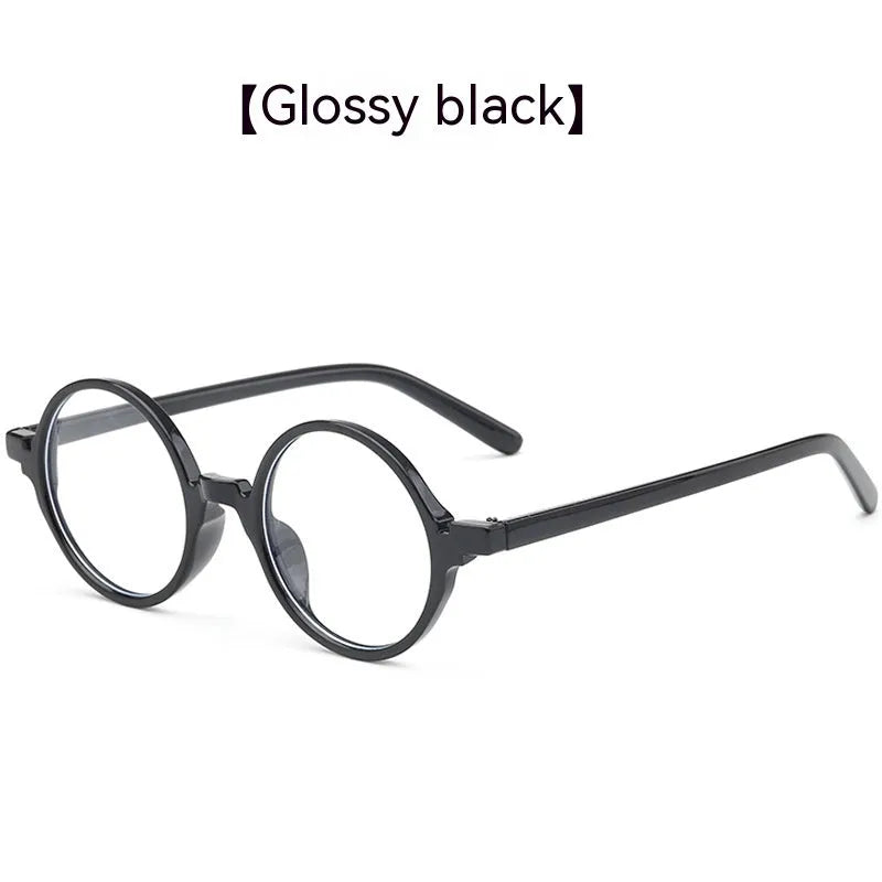 Artistic retro round flat mirror sunglasses with a PC frame in four colour options.