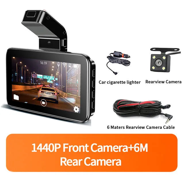 3-inch screen car DVR dash camera with dual lens system for front and back recording