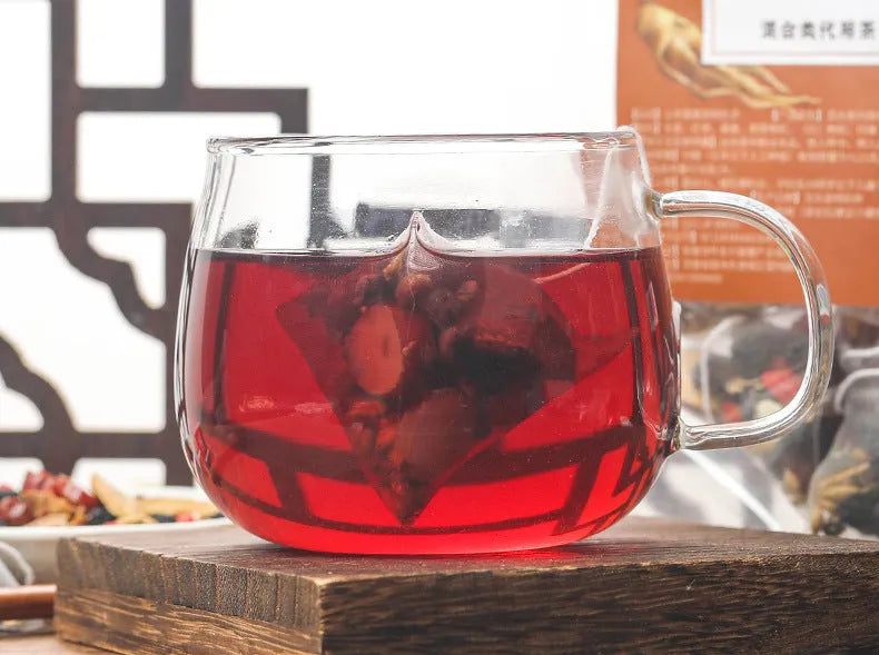 Ginseng black wolfberry tea in individual sealed sachets, 40 bags with 5g each, total 200g package