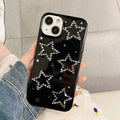 Rhinestone black XINGX phone case with epoxy resin soft cover for Apple iPhone
