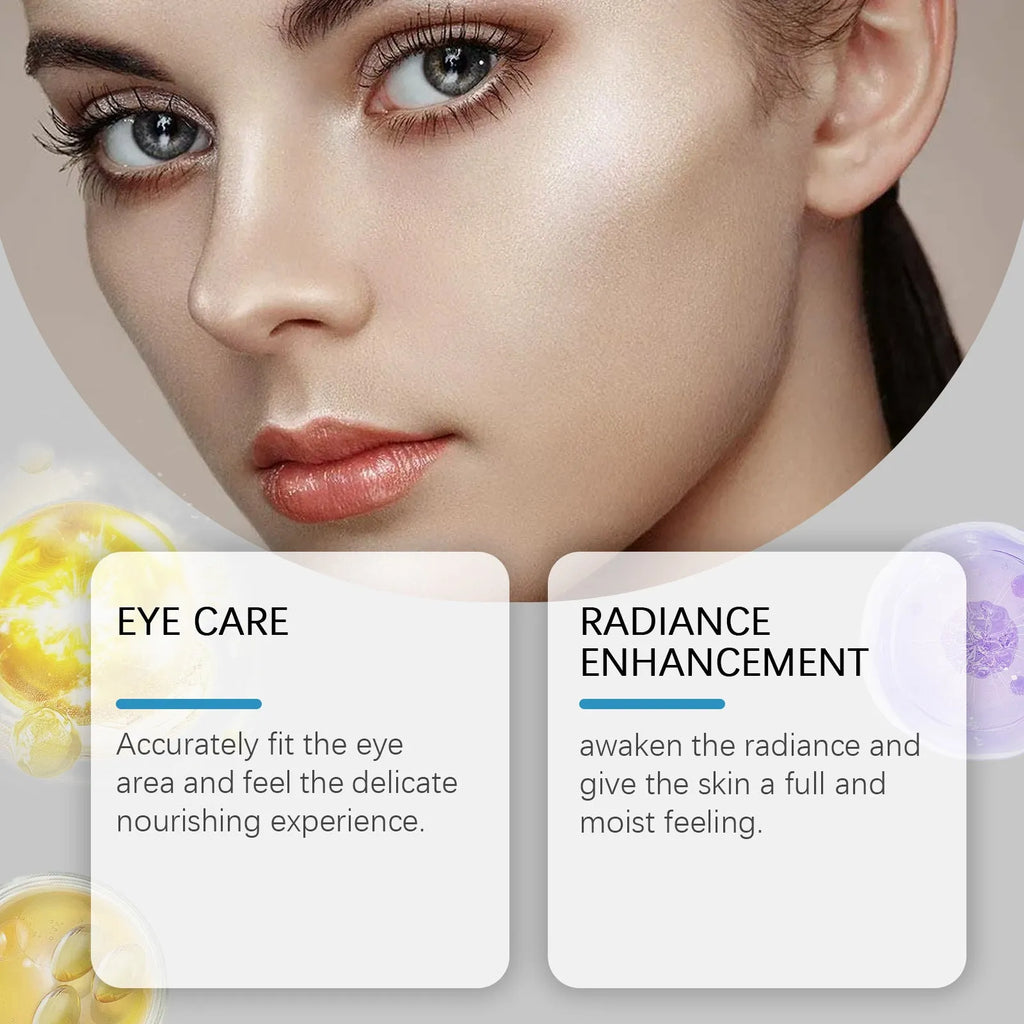 Single pair of micro needle eye mask patches for skincare application.