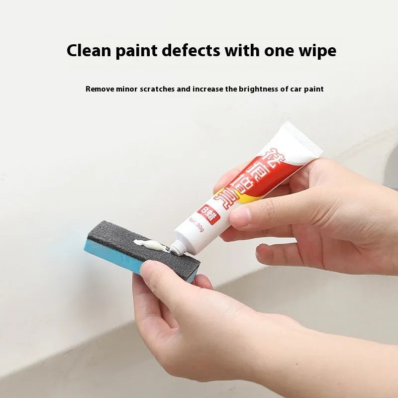 Car repair wax kit with 9657A and 9657B bottles and a frosted sponge mop for scratch removal and polishing