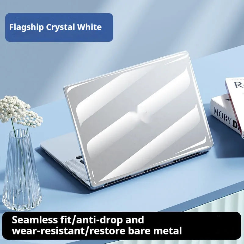 Transparent protective shell case for MacBook Air and Pro laptops in clear and tinted black options