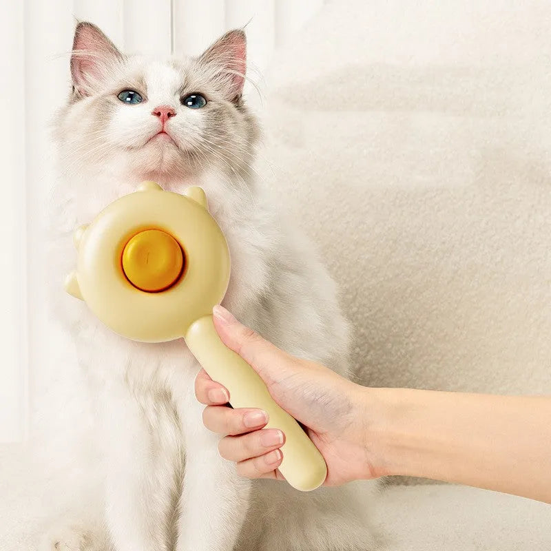 Cat comb massage pet magic comb with green ABS handle and stainless steel teeth for grooming