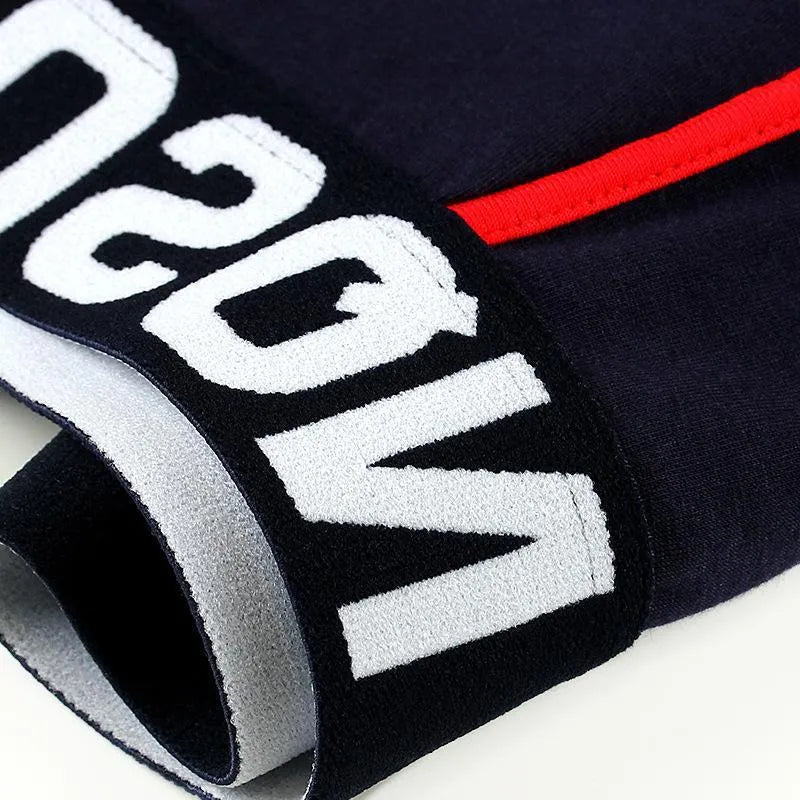 Men's plain cotton boxer briefs in navy blue, 100% cotton sports style underwear